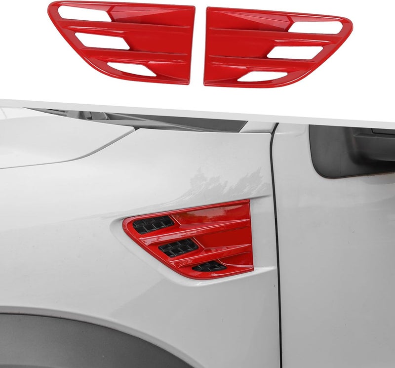 Jimen مناسب لفورد F-150 SVT رابتور 2009-2014، 2 قطعة غطاء تهوية جانبي للسيارة (أحمر) - Image 1